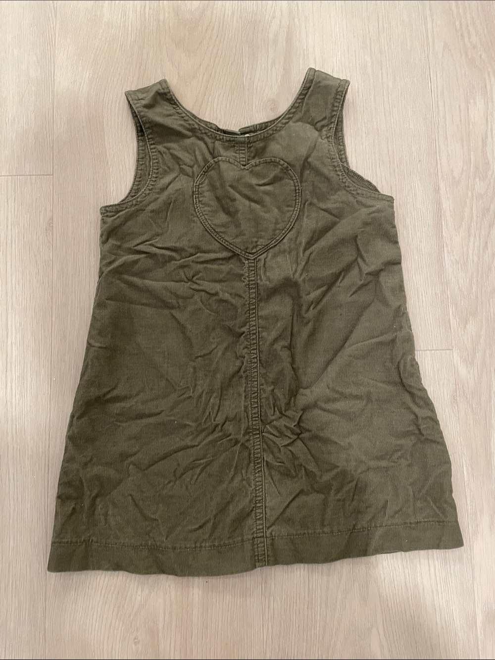 GAP Olive Green Tank Dress with Heart Applique